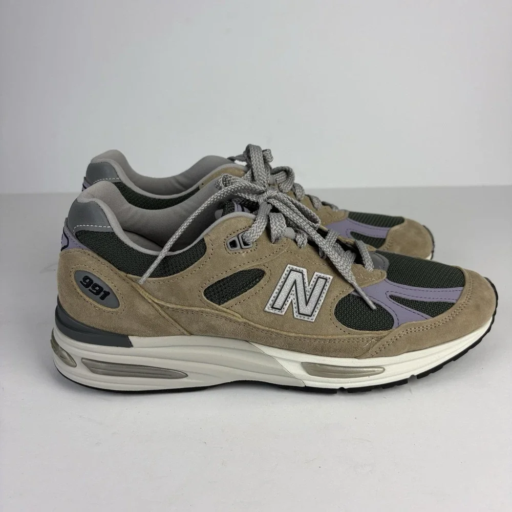 New Balance U991DL2 Gray Green Purple White Sneakers Men's US10 Make In England